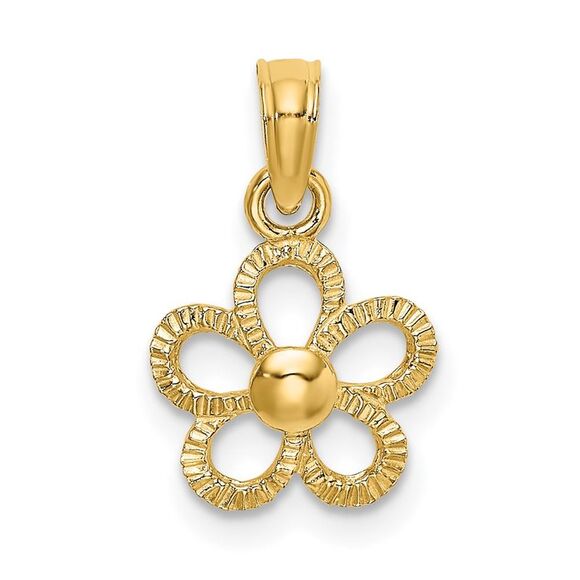 14k Yellow Gold Mini Daisy Flower Charm